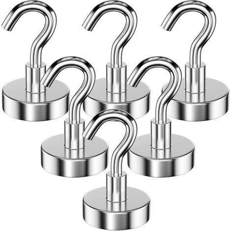 Stück 25 mm Magnethaken mit einer Zugkraft von 22 kg, leistungsstarke, abnehmbare Magnethaken, Neodym-Haken (1/5)