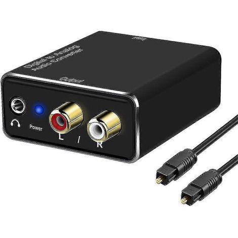 KLVGTIFS PU - Convertisseur audio numérique-analogique (DAC), sortie optique SPDIF vers analogique RCA et auxiliaire stéréo 3,5 mm. (1/5)
