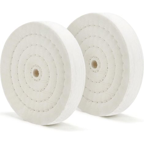Deux disques de polissage épaissis de 6 pouces (70 couches) pour meuleuses d'établi avec alésage de bobine de 1/2 pouce. (1/5)