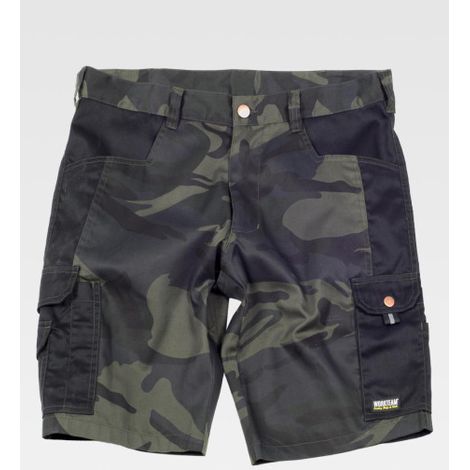 Bermuda combinada con estampado de camuflaje WORKTEAM Sport S8516 S Camuflaje+Negro (1/3)