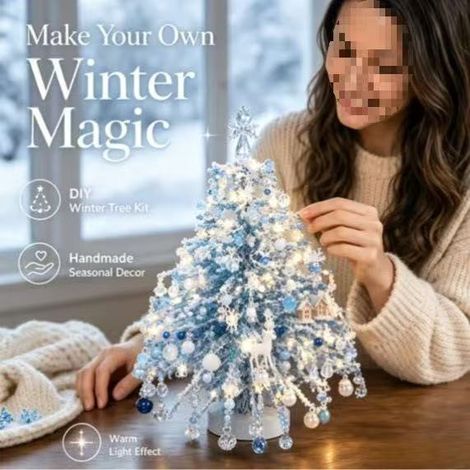 New DIY Beaded Christmas Tree Kit - Winter Magic (Includes string lights by default, no need to ask again)