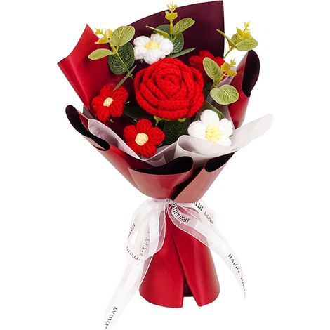 Ramos de flores de ganchillo, ramos de flores de punto, ramos de flores trenzadas, regalos navideños (1/3)
