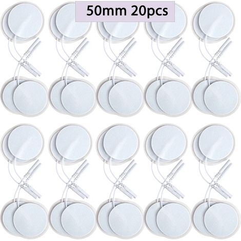 20 gebrauchte, runde, selbstklebende Gel-Elektroden aus Vliesstoff für EMS-Massagepflaster, digitale Elektroden, Akupunktur und Physiotherapie 06219-AquaForge