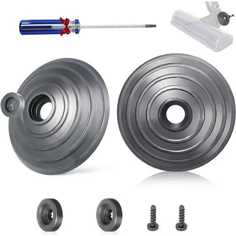 V-Ball Roues Rechange pour Dyson V6 V7 V8 V10 V12 DC58 DC59 DC62 DC72 DC74 SV10 SSV12 SV20, Accessoires tête de Nettoyage entraînement Direct 35W 50W, 2roues+ 2vis + 2fixations +Tournevis (1/4)