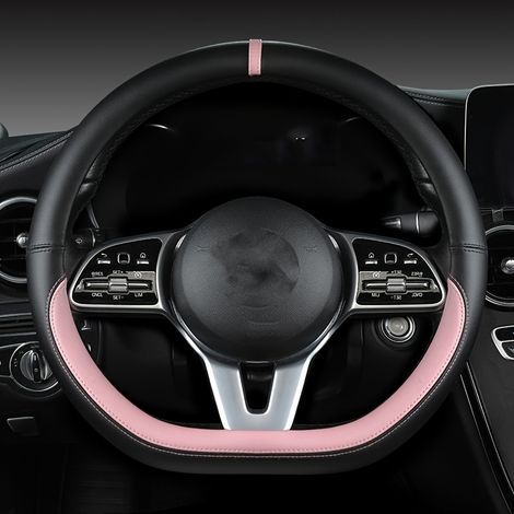 Housse de volant de voiture, Housse protectrice anti-dérapante pour volant automobile avec anneau intérieur, Accessoire d'intérieur de voiture de style sport pour berline, pick-up et SUV (1/5)