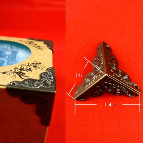 30 Stück Eckenschützer für Schachteln, geschnitzte Metallgehäuse, Kantenschutz für Holzkisten (1/3)