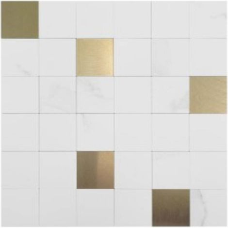 Set di 2 adesivi da parete mina 30x30 cm, piastrelle bianche - Atmosphera créateur d'intérieur (1/3)