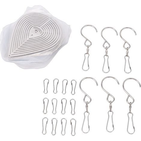 Stainless steel bird repellent, for outdoor use, reflective, hanging, 3D wind reflector, garden and yard water droplet (1/4)