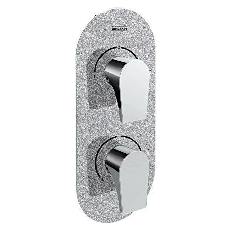 Bristan Mhou Shcdiv SS eclat metallique Sablier encastre double valve de controle et inverseur, Chrome/Argent