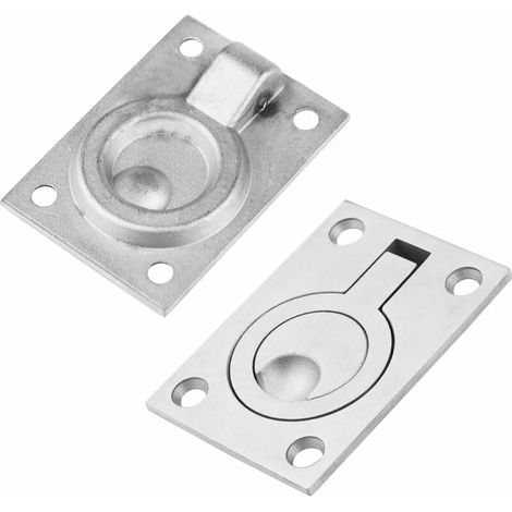 VURAHOME - Lot de 2 poignées carrées encastrées à anneau de traction pour bateaux encastrés - Poignée de levage encastrée en acier inoxydable 304, (1/5)