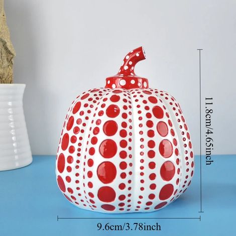 Boule décorative de bureau (citrouille rouge), mini-ornement en verre (1/3)