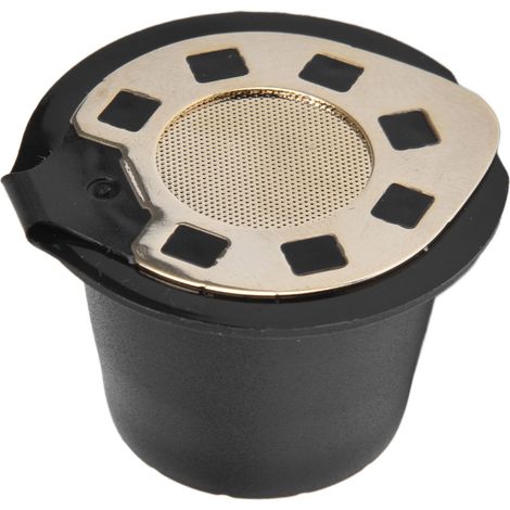 Capsule à café réutilisable en inox doré, filtre permanent pour machine à espresso, accessoire rechargeable, lot de 2, compatible standard, sans goût métallique. (1/5)