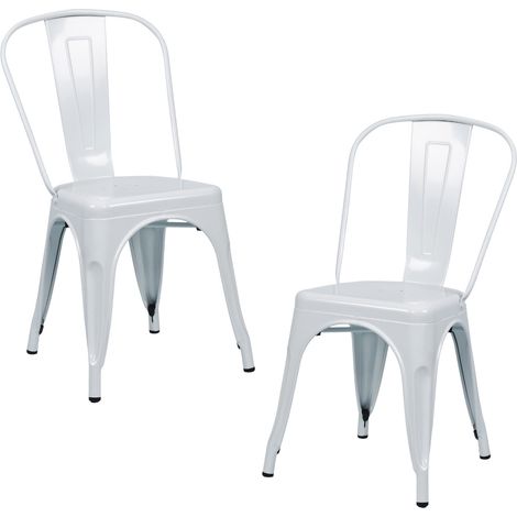 Pack 2 Sillas Apilables Industriales de Acero 45x45x85cm Thinia Home (1/4)