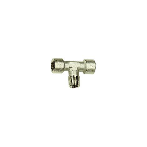 Riegler T-Stück, innen/außen/innen, G/R 1/8, SW 10, Messing vernickelt (1/2)