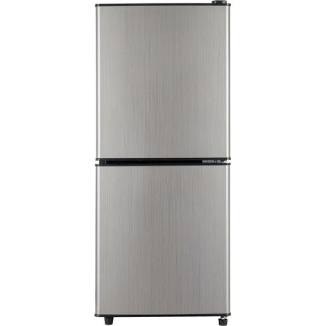 Réfrigérateur compact 106L deux zones frais/congélateur 4, finition argent noir, étagères verre modulables faible bruit 45dB (1/4)