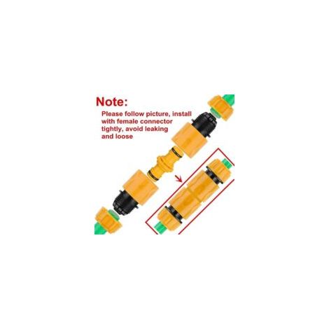 Raccords de tuyau à connecteur Double mâle, 6 pièces, pour joindre le Tube de tuyau d'arrosage (jaune) - Crezuo