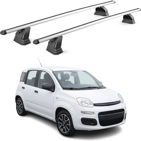 OMAC Barres de toit transversales en aluminium pour Fiat Panda III 2012-2026 – TÜV / DIN 75302:2019 – Antivol inclus – Charge max 75 kg – 2 barres – Gris (1/5)