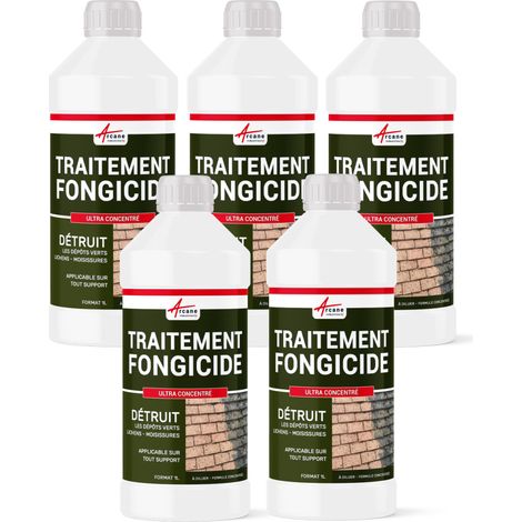 Arcane Industries – Antimousse ultra concentré 5L – Fongicide pour toiture, mur et terrasse – Élimine algues, lichens et dépôts verts