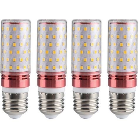Lot de 4 ampoules LED E27 12 W 220 V, douilles pour lampe de table, lustre, éclairage d'urgence domestique, blanc naturel (1/4)