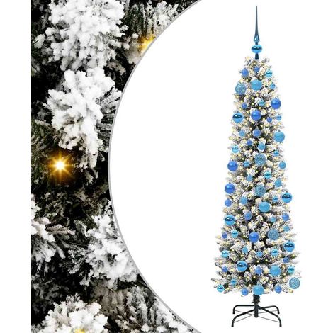 Sapin de Noël  Arbre de Noël artificiel Blanc 180 cm PVC, métal et plastique (1/5)