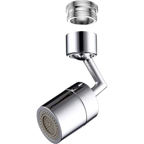 720° drehbarer Wasserhahn-Auslauf aus Messing, zwei Strahlarten, M22/M24-Gewinde, für Küche und Bad (1/5)