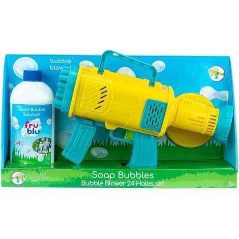 Bomboletta spray mega per bolle di sapone con 24 fori e 0,4 l di liquido.