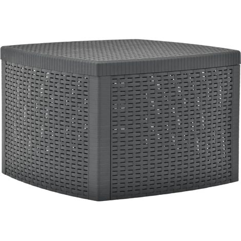 Mesa auxiliar de plástico gris antracita 54x54x36,5 cm vidaXL