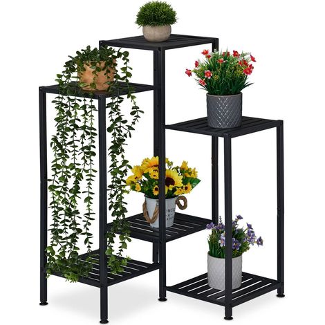 Soporte metálico para plantas: acero con recubrimiento en polvo, de varios niveles