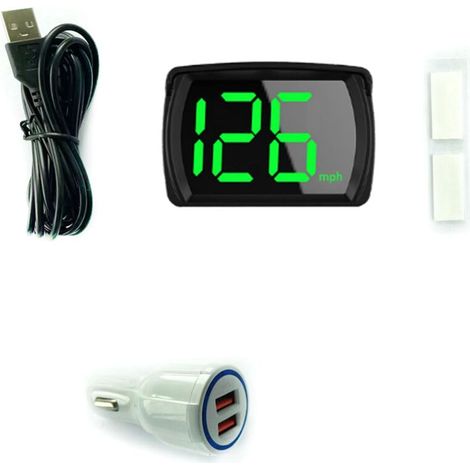 Affichage tête haute pour voiture, compteur de vitesse numérique GPS MPH avec LED, grande police, adaptateur de charge pour camion, SUV, moto (1/5)