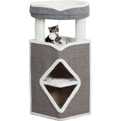 Arbre à chat tour Arma 38 x 38 cm hauteur 98 cm – Plusieurs niveaux avec coussins déhoussables – Jouet suspendu inclus – Trixie (1/5)