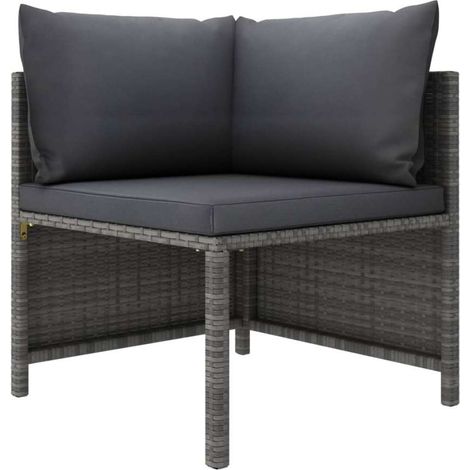 vidaXL Divano da Giardino a 4 Posti con Cuscini in Polyrattan Grigio