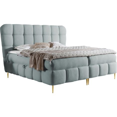 Lit boxspring Musica, Freya 210.20, Continental, Double, 180x200, Tissu, Disponible, 204x208x122cm (1/5)