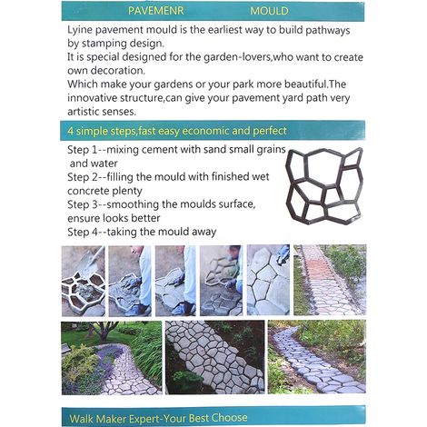 Moule à pavés en plastique pour jardin, route, ciment, béton, brique, pierre, etc. (1/5)