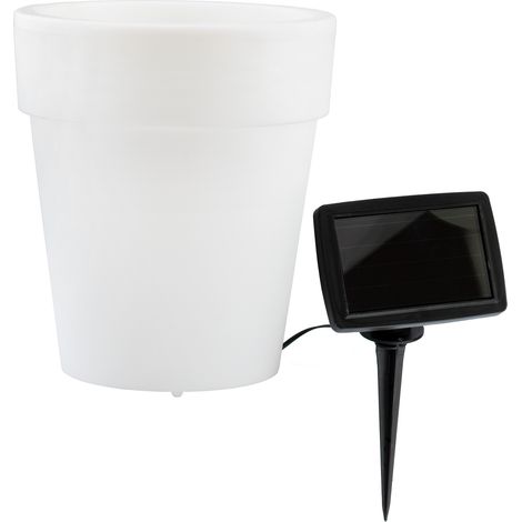 Lámpara solar tipo maceta Polux / Goldlux Sanico blanca (1/2)