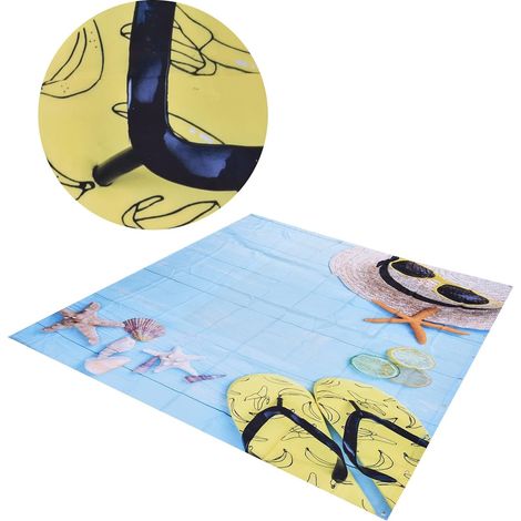 Beach Pattern Shower Curtain, 150x180cm Waterproof Polyester (1/5)