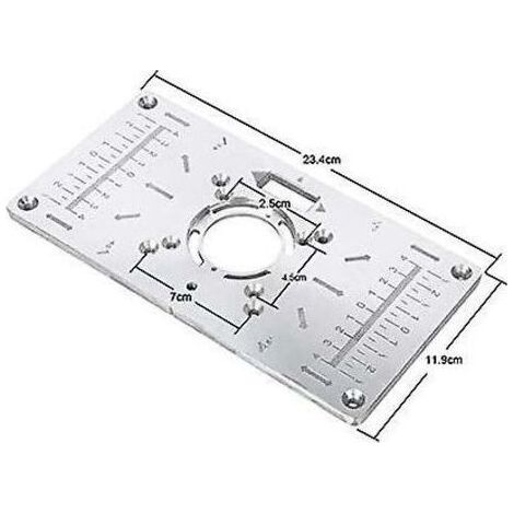 Forehill – Plaque d'insertion de table de routeur en aluminium – Résistante à la rouille – Pour coupe précise du bois – Accessoire pour défonceuse et affleureuse (1/4)