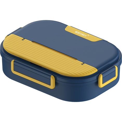 Lunch Box Acier Inoxydable - Boîte À Repas Isolée Étanche - Pour Écoliers Et Adultes - 20.5 x 26.5 x 7.5 cm - 1 Pièce (1/5)