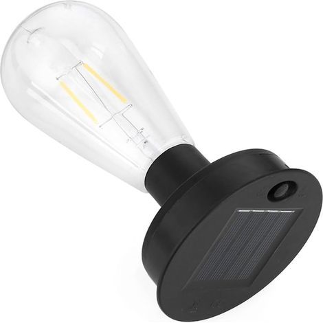 Ampoule solaire - Lumière chaude - Éclairage solaire d'extérieur - Allumage et arrêt automatique - Étanche - Pour clôture, cour, cour, cour, cour, décoration de 8,5 cm de diamètre (1/5)