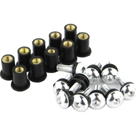 Vite per moto, alluminio anodizzato, compatibilità universale, argento-1 (1/2)