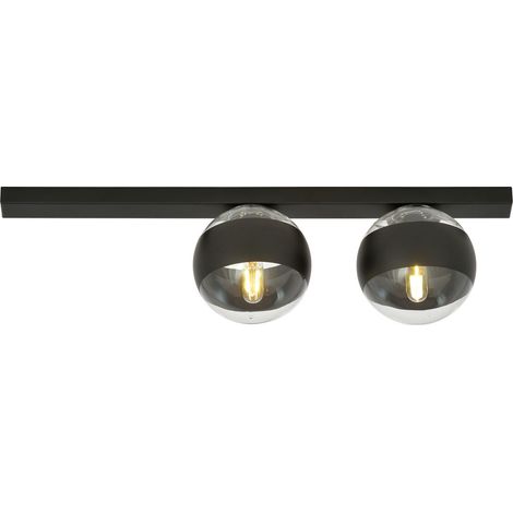 Plafonnier Emibig FIT métal noir 2xE14 dimmable 60cm (1/5)