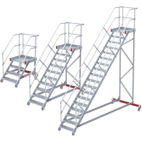 Euroline 513 Wartungsbühne 45° 600mm Stufenbreite 17 Stufen Stahl Gitterrost