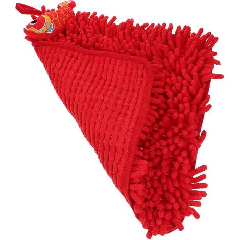 Serviette chenille rouge SECFOU pour la cuisine