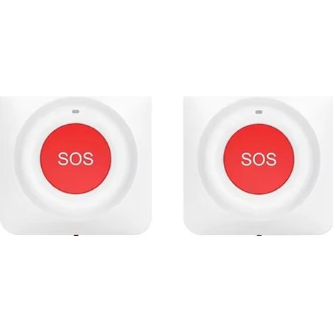 Pulsante antipanico, allarme di emergenza, compatibile con la domotica, 2 pezzi (1/2)