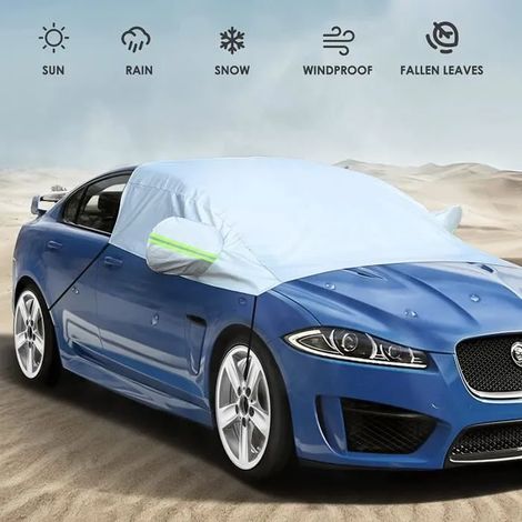 Housse De Voiture étanche à Les Temps Demi-pare-brise Universel Pour Voiture, Couverture De Neige Glacée Protection Solaire Ave (1/4)