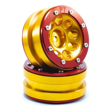 Beadlock Wheels PT- Ecohole Gold/Red 1.9