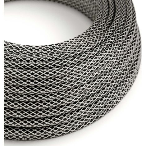Creative-Cables, Cavo elettrico rivestito in tessuto, 3 x 0,75 mm², Nero con Rame Stagnato RR01, 1 m, Rotondo