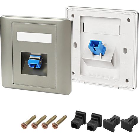 SC Simplex Fiber Optic Wall Plate Mounting Coupler Female Connector Simplex Fiber Optic Module - 2 Pieces (1/5)