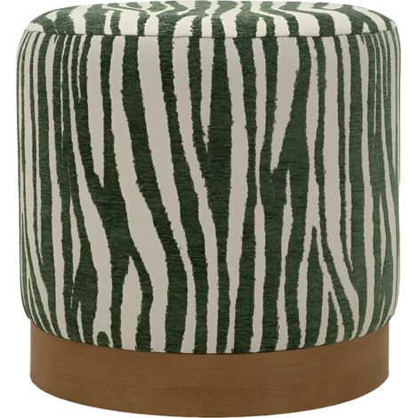 Pouf in Spugna Zebrato Verde Marrone da Soggiorno Camera da Letto