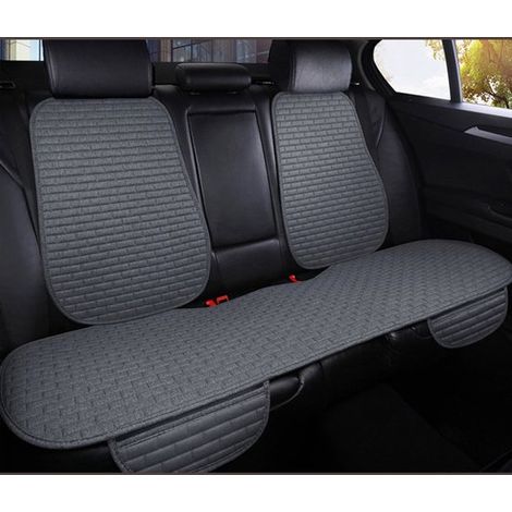 Cojín para asientos de coche delanteros y traseros,transpirable y antideslizante,juego de tres piezas en negro y rojo (1/5)