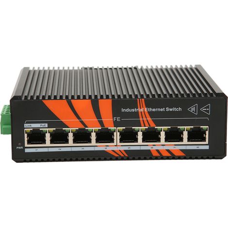 Commutateur Ethernet Industriel 8 Ports Rail DIN, -40°C à 75°C, Alimentation 12-58V DC pour Réseaux Robustes (1/5)